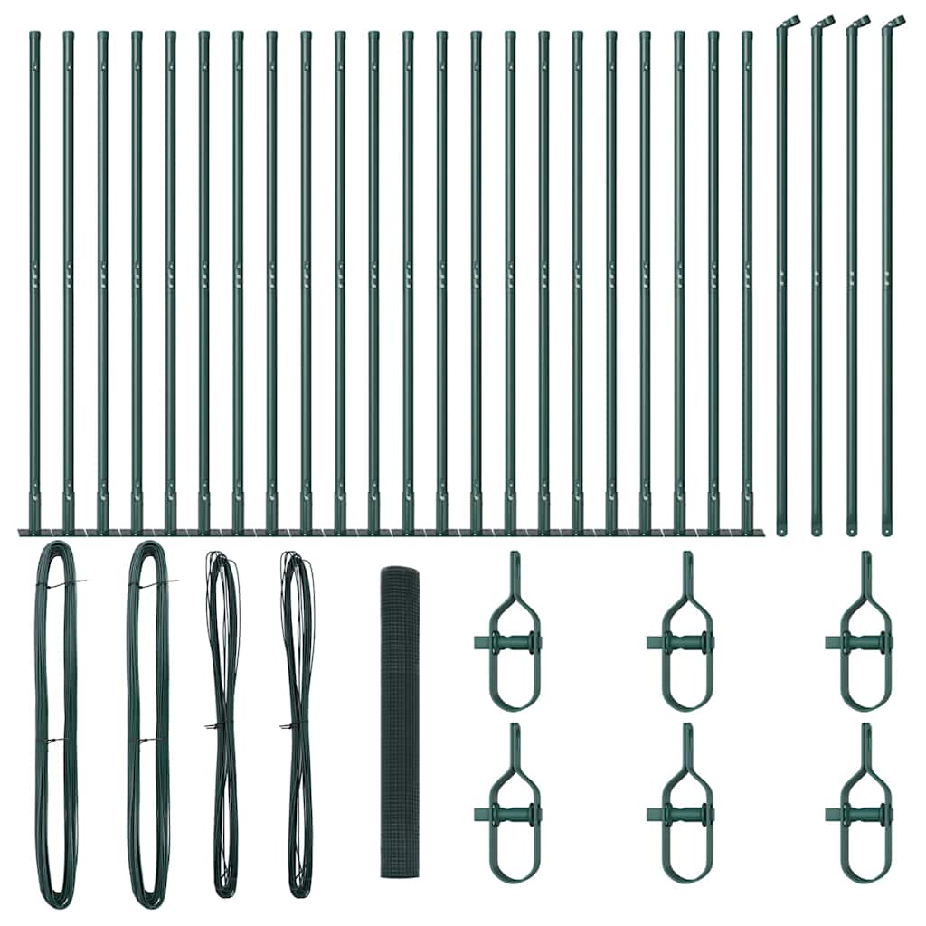 Recinzione con pali. Verde 1.2 x 50 m Acciaio 3352477
