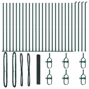 Recinzione con pali. Verde 1.2 x 50 m Acciaio 3352477