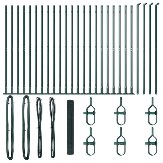 Recinzione con pali. Verde 1.2 x 50 m Acciaio 3352477