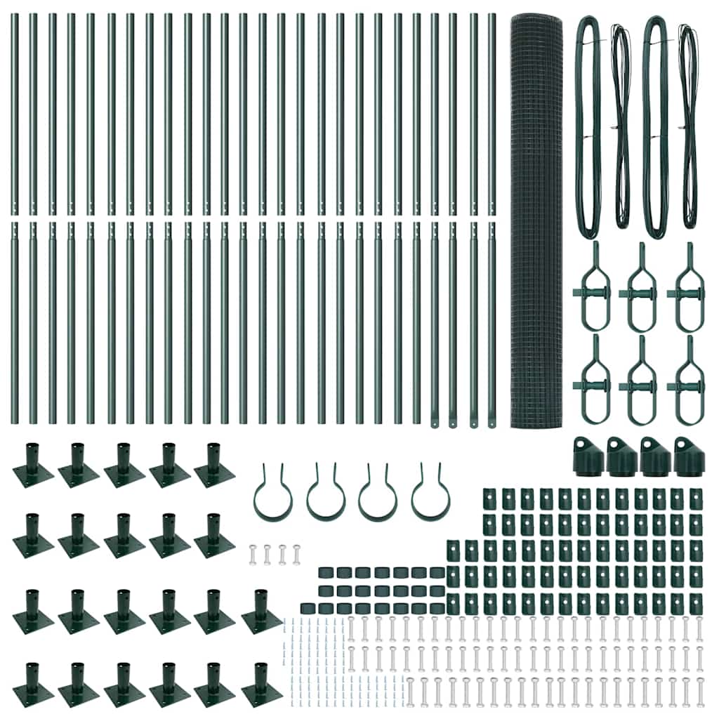Recinzione con pali. Verde 1.2 x 50 m Acciaio 3352477