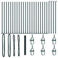 Recinzione con pali. Verde 1.4 x 50 m Acciaio 3352480