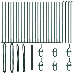 Recinzione con pali. Verde 1.4 x 50 m Acciaio 3352480