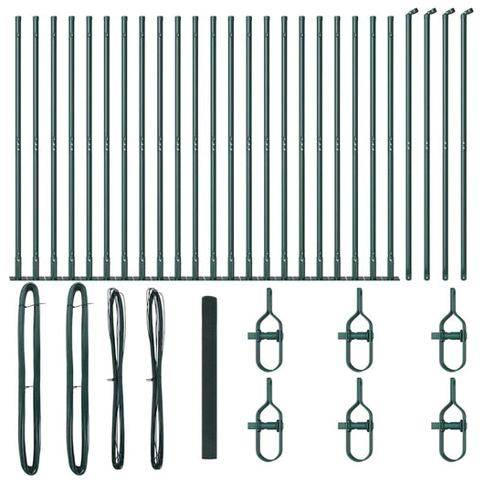 Recinzione con pali. Verde 1.4 x 50 m Acciaio 3352480