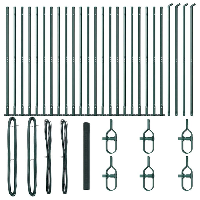 Recinzione con pali. Verde 1.4 x 50 m Acciaio 3352480