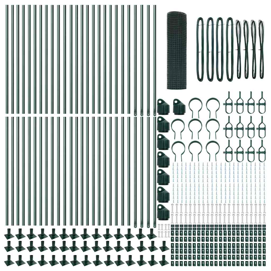 Recinzione con pali. Verde 0.4 x 100 m Acciaio 3352485