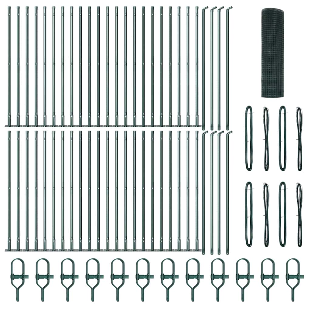 Recinzione con pali. Verde 0.4 x 100 m Acciaio 3352487