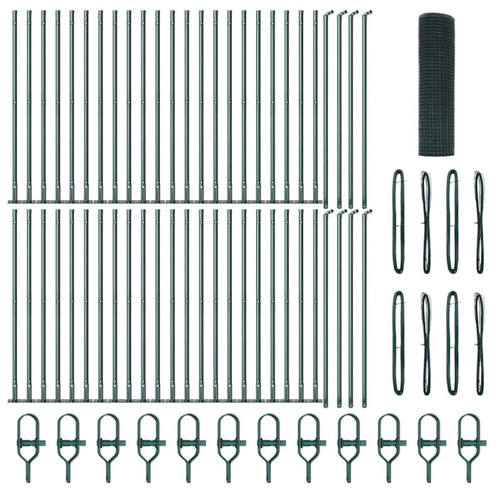 Recinzione con pali. Verde 0.5 x 100 m Acciaio 3352488