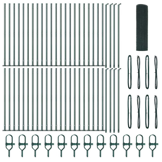 Recinzione con pali. Verde 0.5 x 100 m Acciaio 3352490