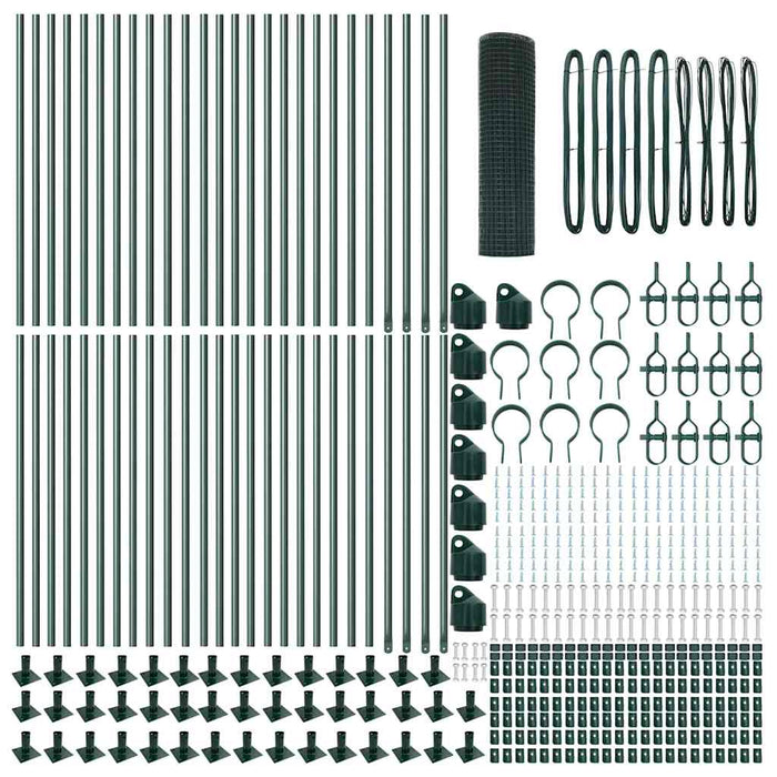 Recinzione con pali. Verde 0.6 x 100 m Acciaio 3352493