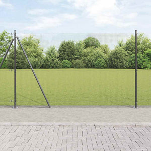 Recinzione con pali. Grigio 1.5 x 10 m Acciaio 3352531