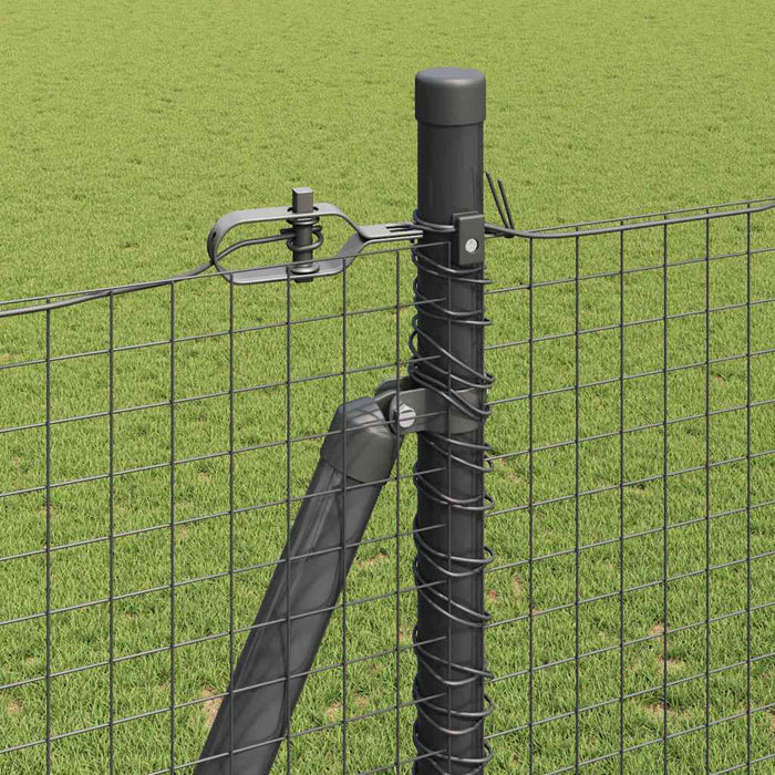 Recinzione con pali. Grigio 1.5 x 10 m Acciaio 3352533