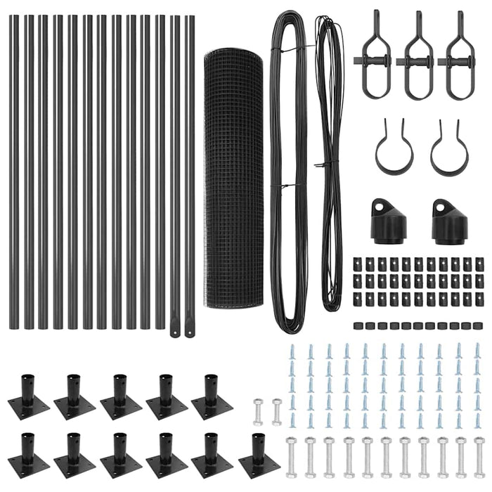 Recinzione con pali. Grigio 0.5 x 25 m Acciaio 3352541