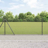 Recinzione con pali. Grigio 0.8 x 25 m Acciaio 3352549