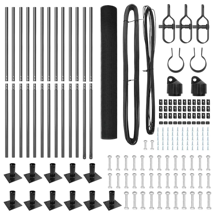 Recinzione con pali. Grigio 0.8 x 25 m Acciaio 3352551