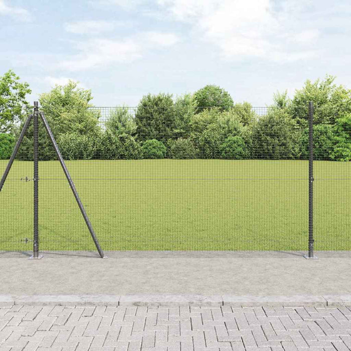 Recinzione con pali. Grigio 1.2 x 25 m Acciaio 3352559
