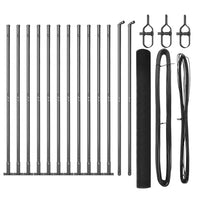 Recinzione con pali. Grigio 1.5 x 25 m Acciaio 3352565