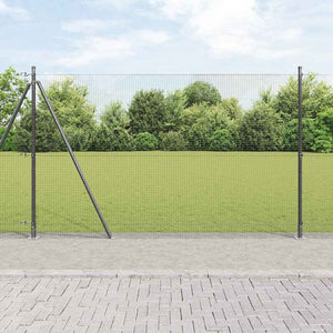 Recinzione con pali. Grigio 1.5 x 25 m Acciaio 3352567