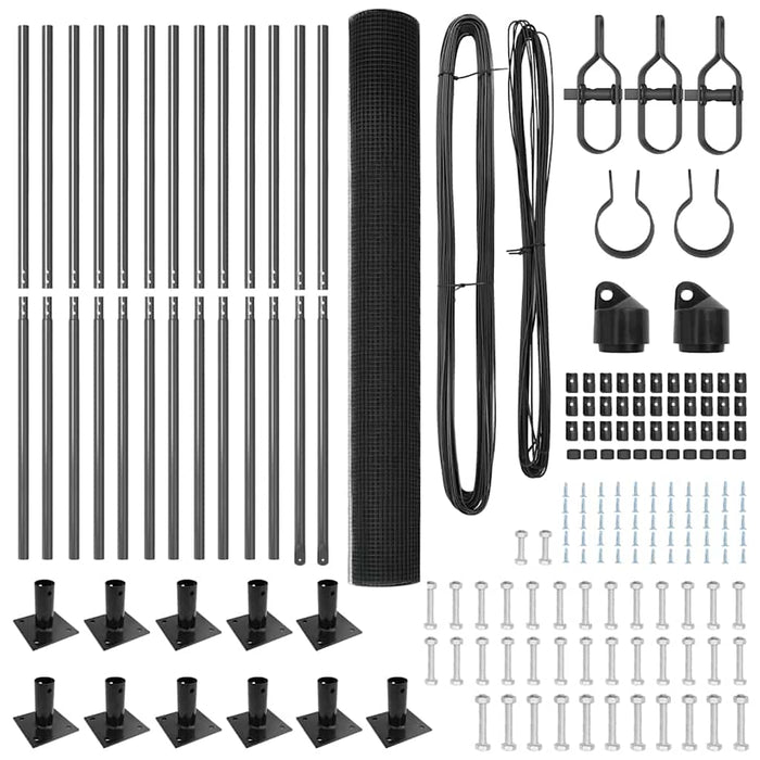 Recinzione con pali. Grigio 1.5 x 25 m Acciaio 3352568