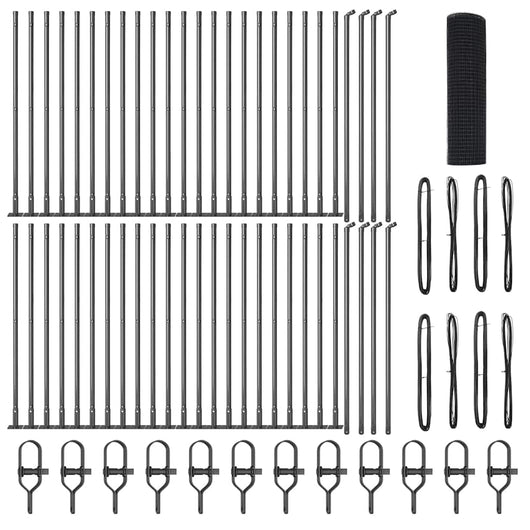 Recinzione con pali. Grigio 0.4 x 100 m Acciaio 3352603