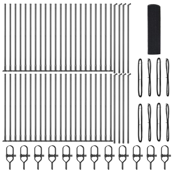 Recinzione con pali. Grigio 0.6 x 100 m Acciaio 3352610