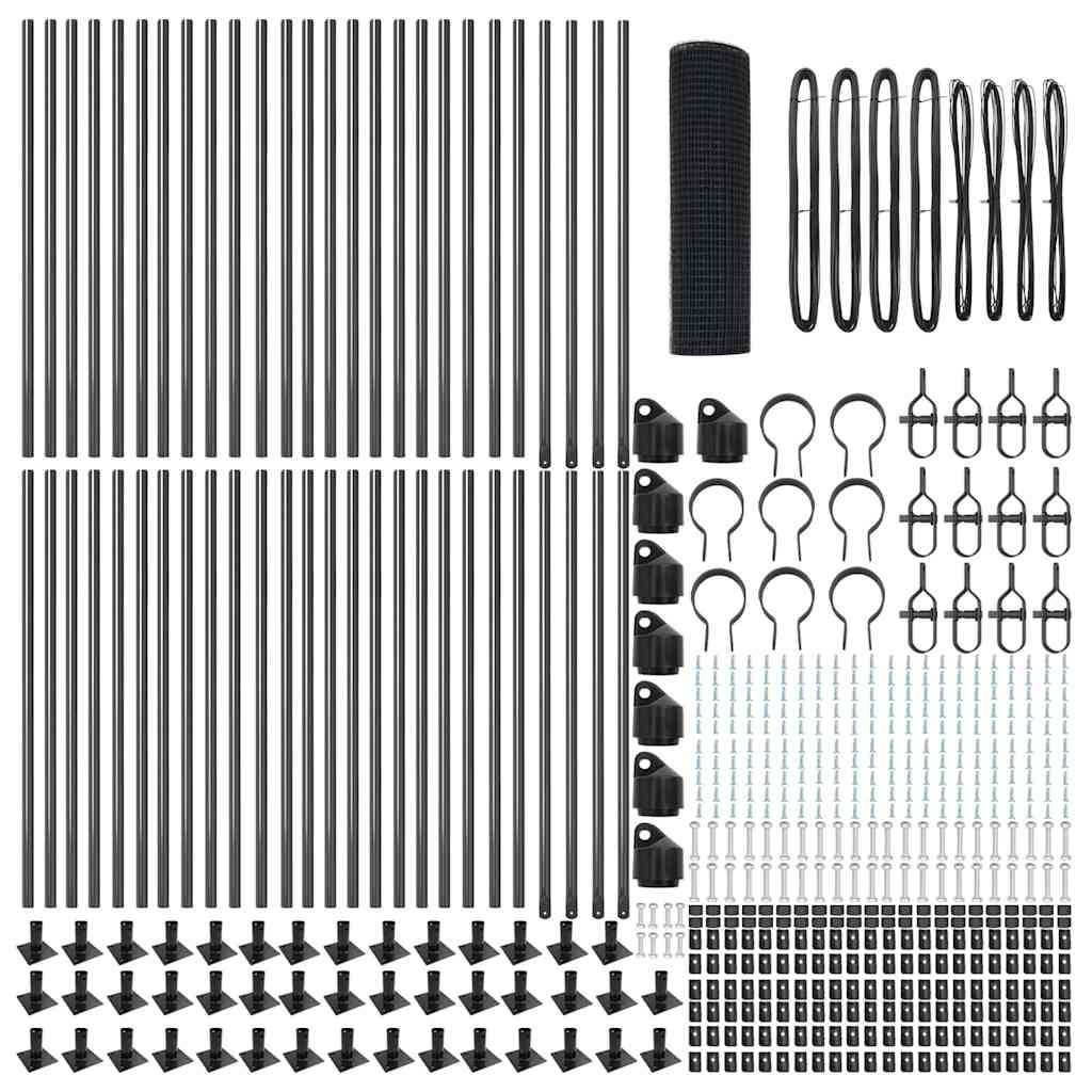 Recinzione con pali. Grigio 0.6 x 100 m Acciaio 3352610