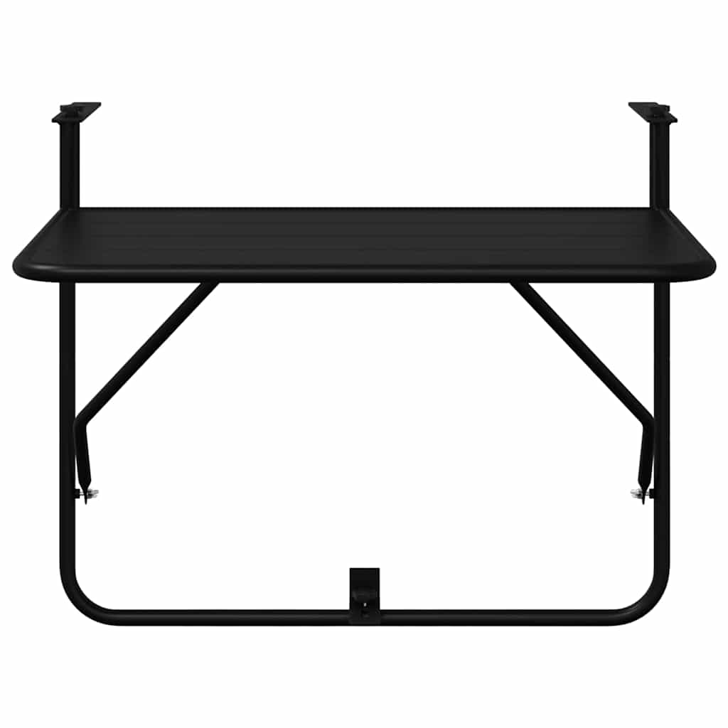 Tavolo Appeso da Balcone Nero 60 x 39 x 65 cm Acciaio 42008075
