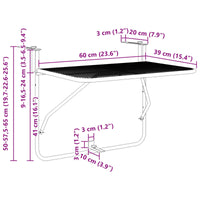 Tavolo Appeso da Balcone Senape 60 x 39 x 65 cm Acciaio 42008081
