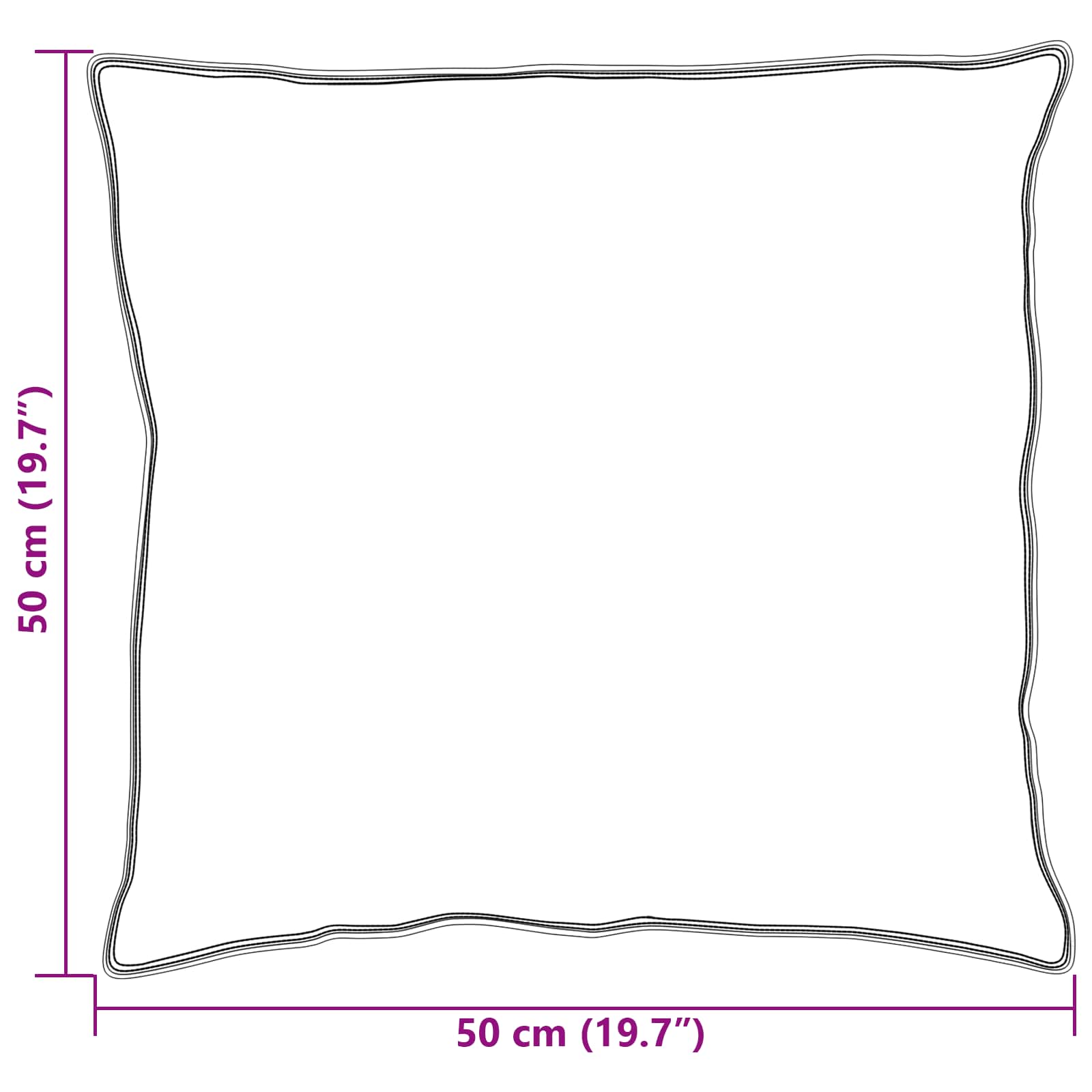 Cuscino con cuscino 2 pcs Bianco 50 x 50 cm Cotone 42007706