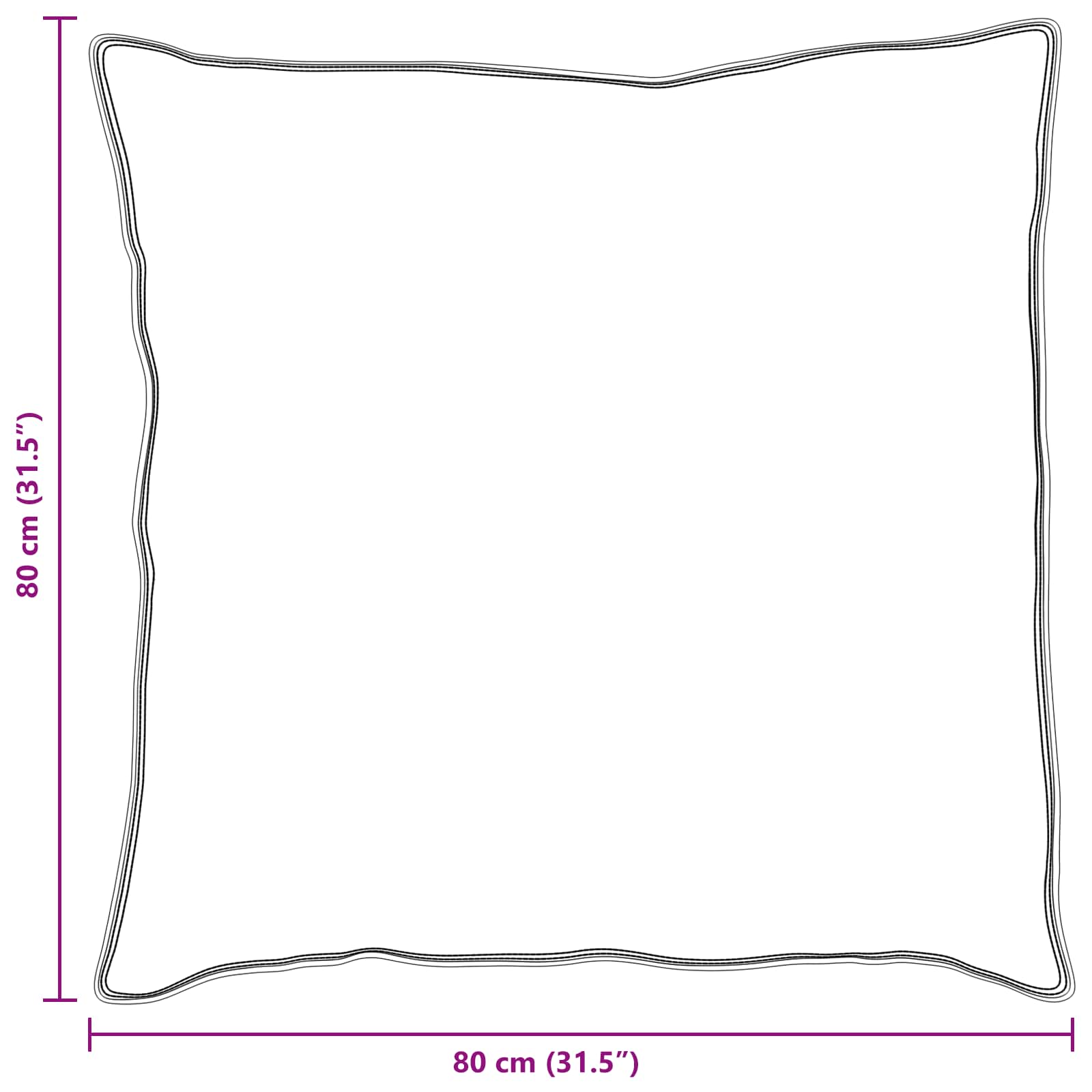 Cuscino con cuscino 2 pcs Bianco 80 x 80 cm Cotone 42007714