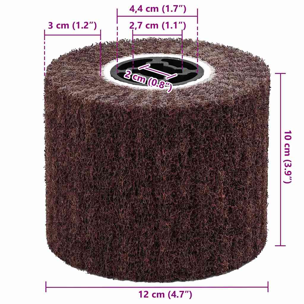 Rulli Abrasivi 3 pcs Marrone 12 x 12 x 10 cm Fibra Sintetica 42008338