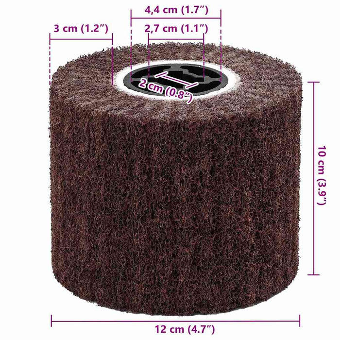 Rulli Abrasivi 3 pcs Marrone 12 x 12 x 10 cm Fibra Sintetica 42008338