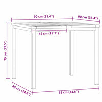 Tavolo da pranzo esterno  90x90x74.5 cm in legno massello di teak 42006186