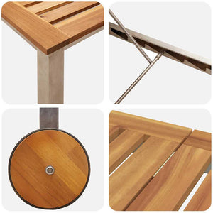 Lettino da sole 1-persona Marrone Legno massello di acacia 42006195