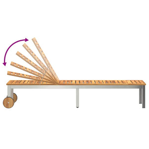 Lettino da sole 1-persona Marrone Legno massello di acacia 42006195