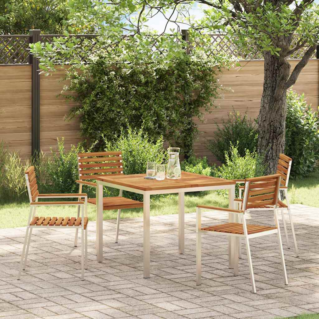 vidaXL Sedia da Giardino 4 pcs Marrone Legno massello di acacia