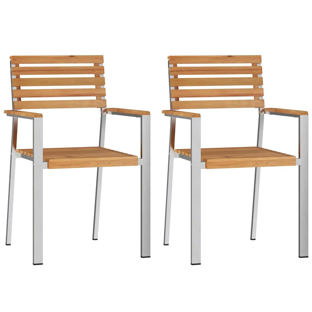 Sedia da Giardino 2 pcs Marrone Legno massello di teak 42006199