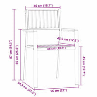 Sedia da Giardino 4 pcs Marrone Legno massello di teak 42006200