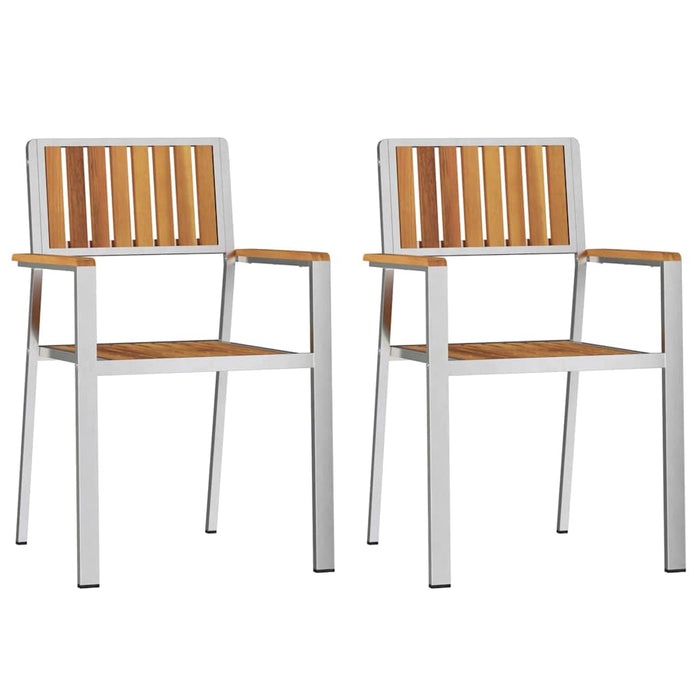 Sedia da Giardino 2 pcs Marrone Legno massello di acacia 42006201