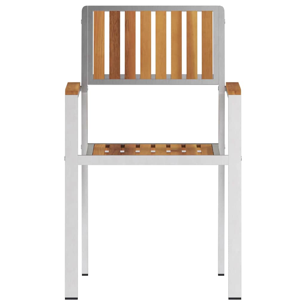 Sedia da Giardino 2 pcs Marrone Legno massello di acacia 42006201