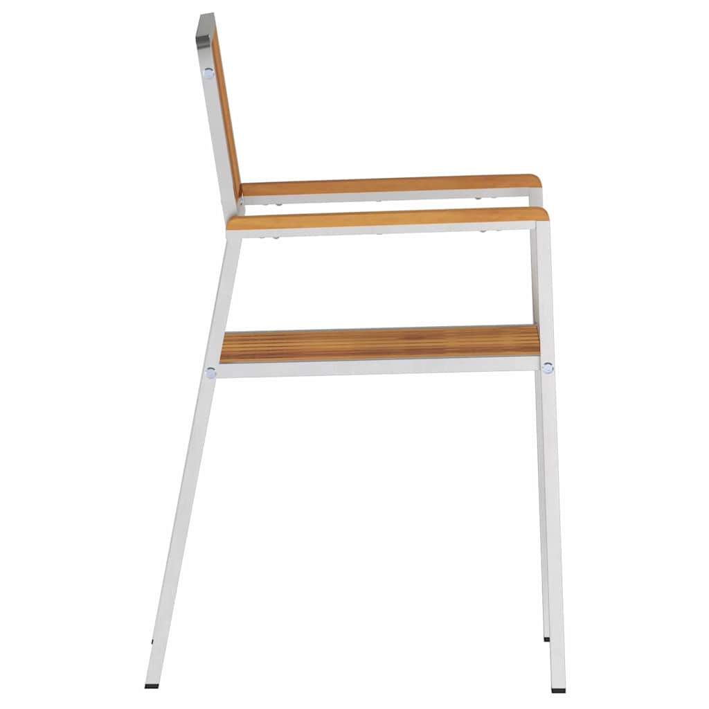 Sedia da Giardino 2 pcs Marrone Legno massello di acacia 42006201