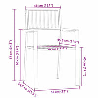 Sedia da Giardino 4 pcs Marrone Legno massello di acacia 42006202