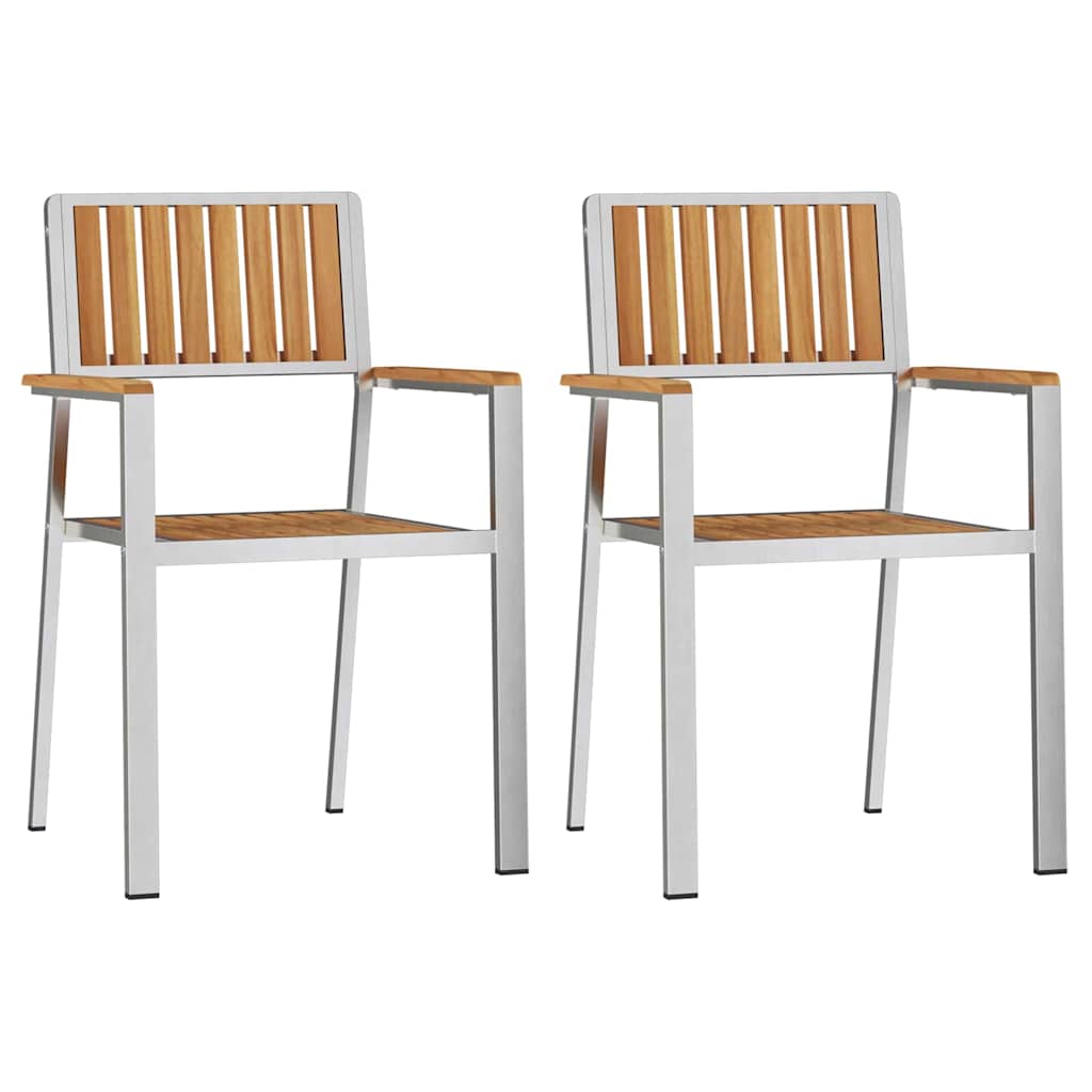 Sedia da Giardino 2 pcs Marrone Legno massello di teak 42006203