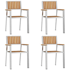 Sedia da Giardino 4 pcs Marrone Legno massello di teak 42006204