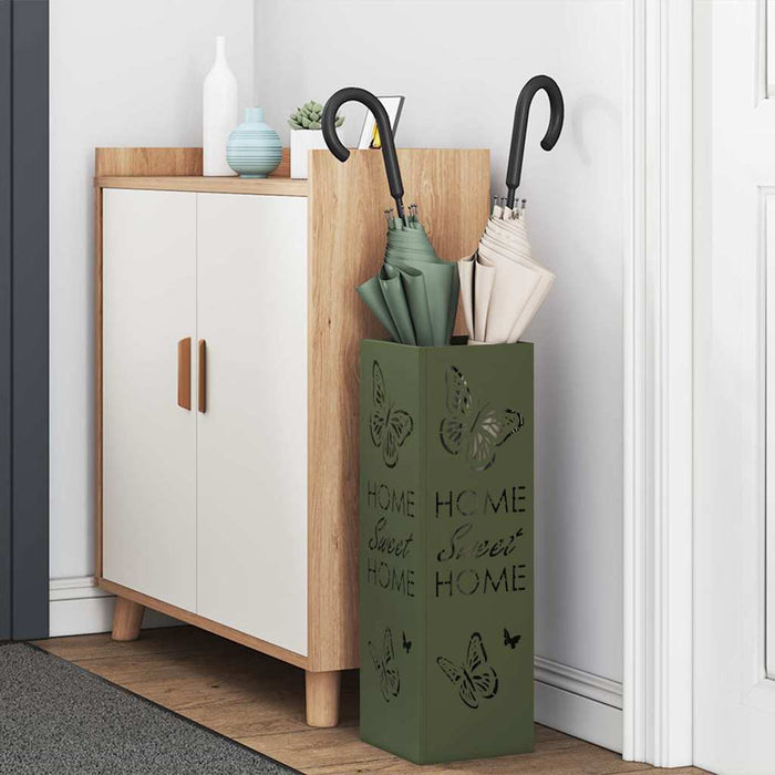 vidaXL Supporto per Ombrellone Oliva 15.5 x 15.5 x 49 cm Acciaio