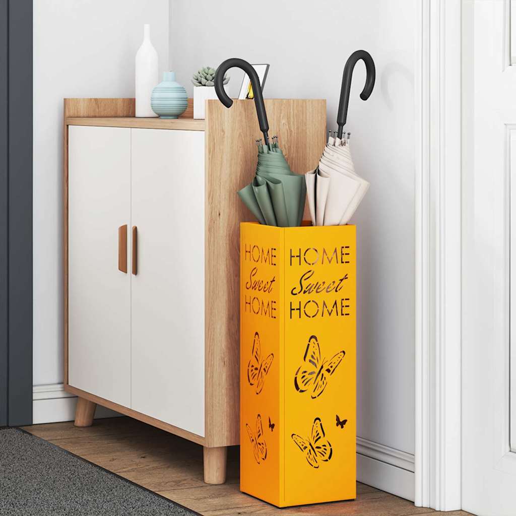 vidaXL Supporto per Ombrellone Senape 15.5 x 15.5 x 49 cm Acciaio