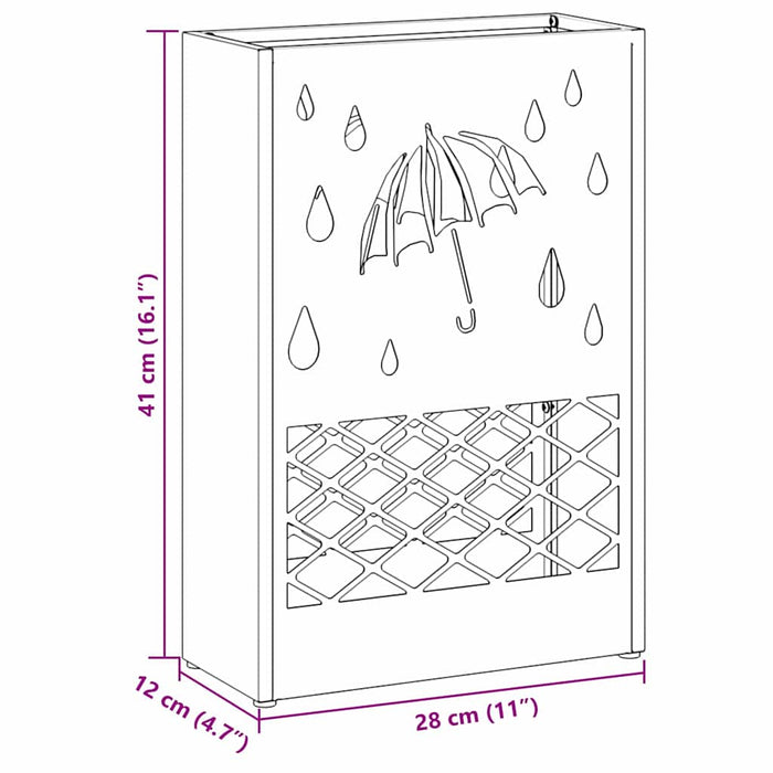 Supporto per Ombrellone Nero 28 x 12 x 41 cm Acciaio 868518