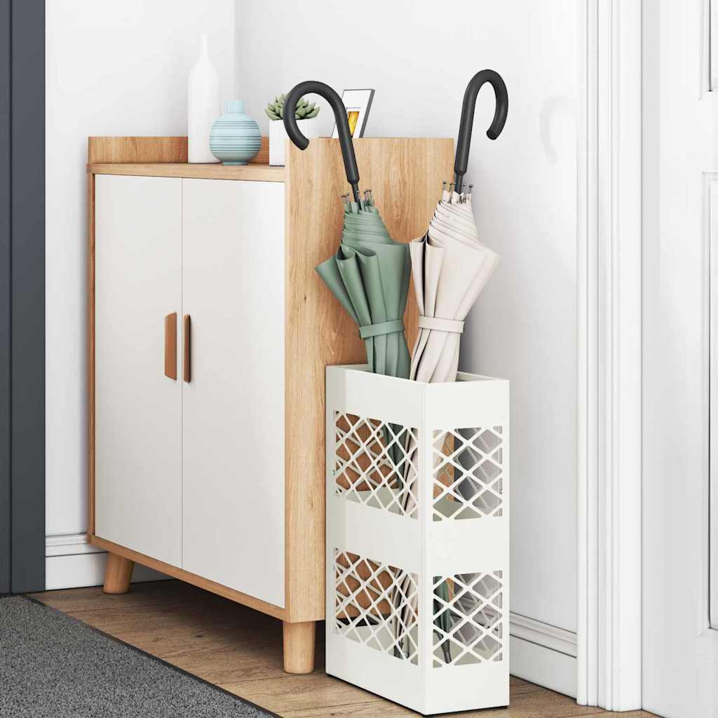 vidaXL Supporto per Ombrellone Bianco 28 x 12 x 41 cm Metallo