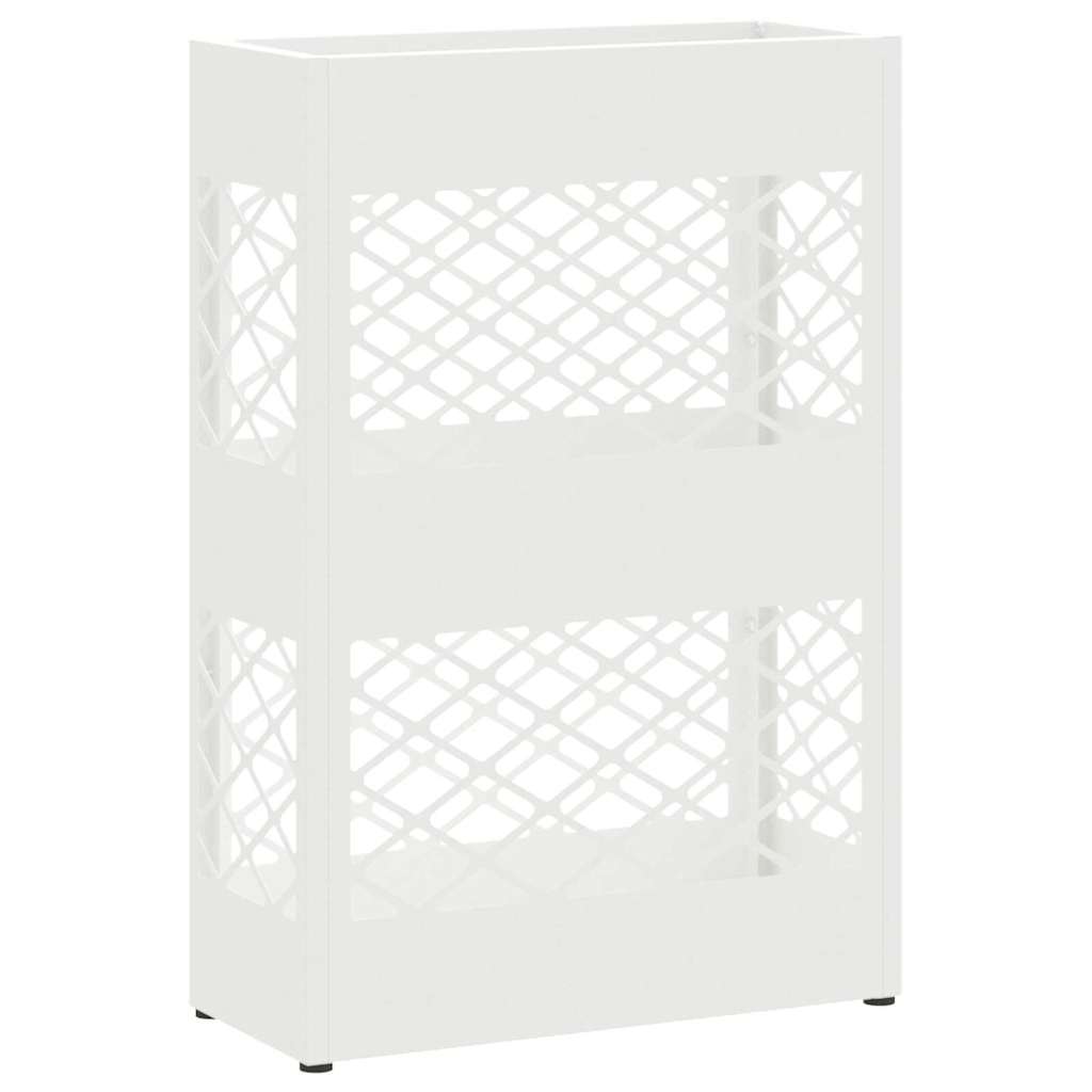 vidaXL Supporto per Ombrellone Bianco 28 x 12 x 41 cm Metallo