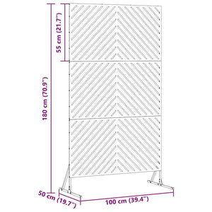 Schermo di Privacy  Bianco 100x50x180 cm in Acciaio 868543