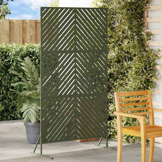 Schermo di privacy  in verde oliva, 100x50x180 cm, in acciaio. 868545